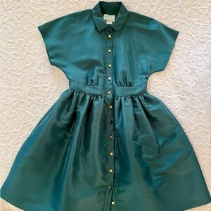 Kate Spade Emerald Green Button-Up Dress
